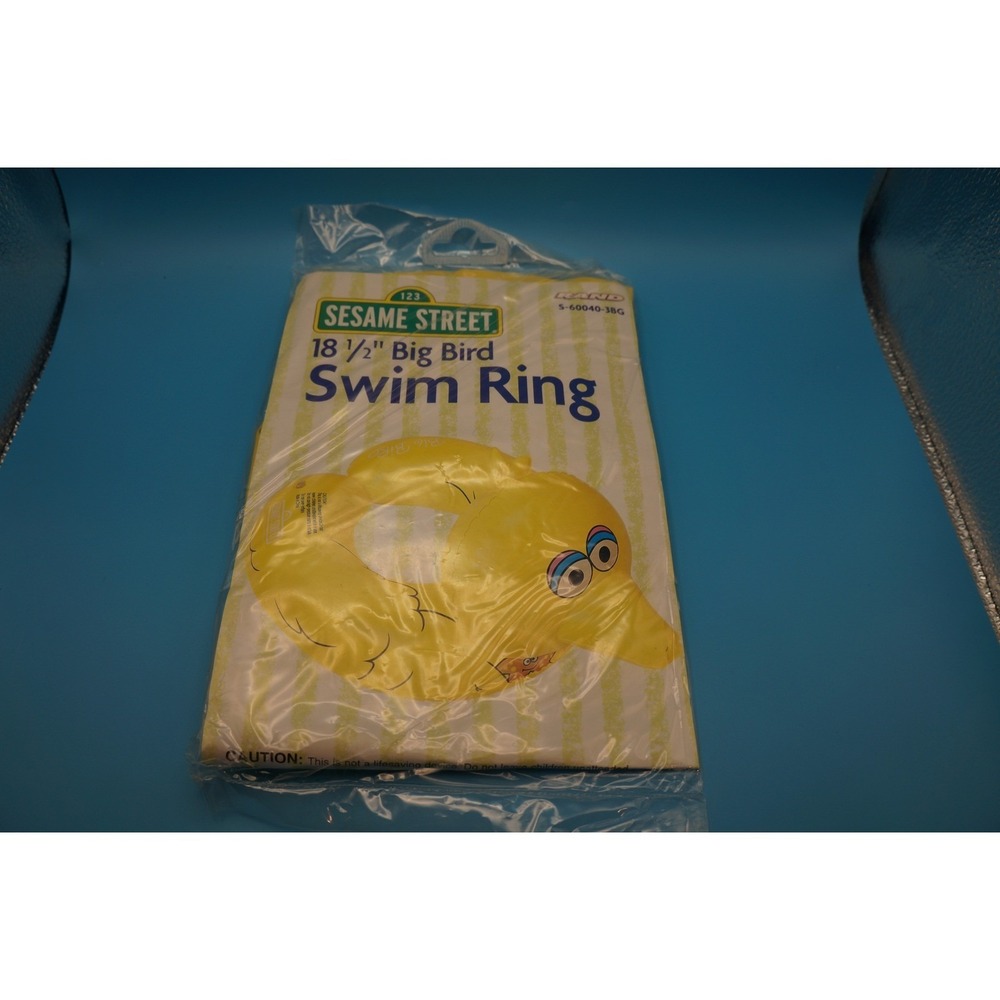 Sesame Street Big Bird 18.5" Swim Ring Inflatable Pool Toy Vintage 2003 Rand NEW